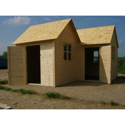 Dětský dřevěný domek Dvojdomek 240x280x140x v.185